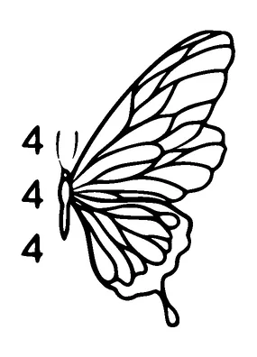 444 Half Butterfly Tattoo Meaning, PNG and SVG