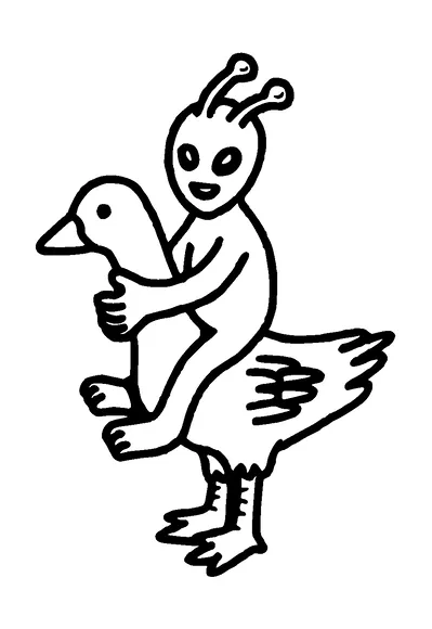 Alien On Duck Cute Tattoo Meaning, PNG and SVG