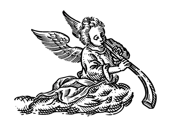 Angel On Cloud With Horn Tattoo Meaning, PNG and SVG