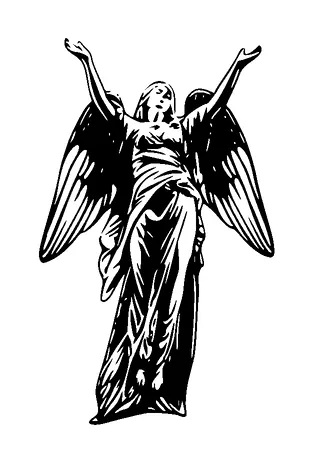 Angel Statue Tattoo Meaning, PNG and SVG