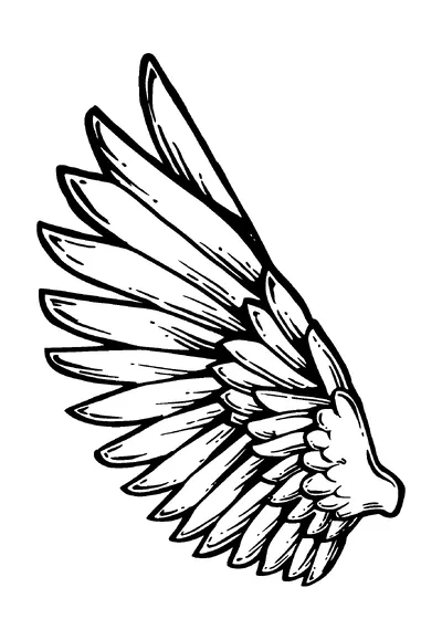 Angel Wing Tattoo Meaning, PNG and SVG