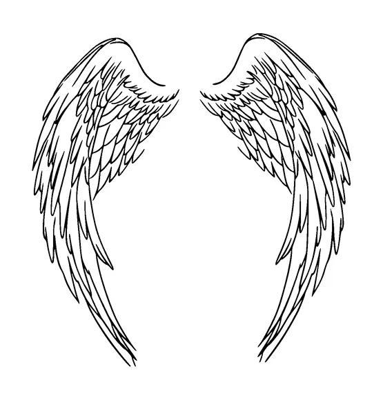 Angel Wings Tattoo Meaning, PNG and SVG