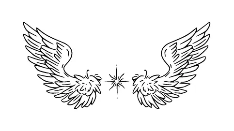 Angel Wings Tattoo Meaning, PNG and SVG