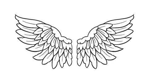 Angel Wings Tattoo Meaning, PNG and SVG