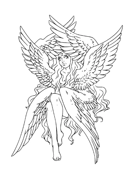 Angel With Lots Of Wings Tattoo Meaning, PNG and SVG