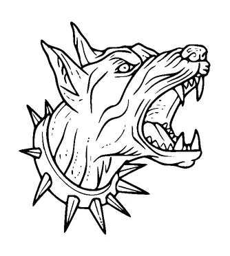 Angry Dog With Punk Nail Collar Tattoo Meaning, PNG and SVG