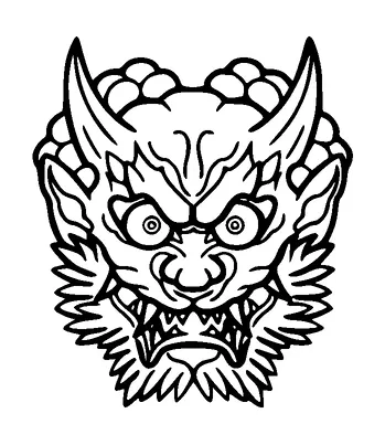 Angry Japanese Devil Mask Tattoo Meaning, PNG and SVG