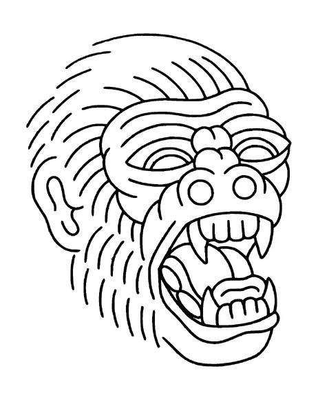 Angry Monkey Head Tattoo Meaning, PNG and SVG