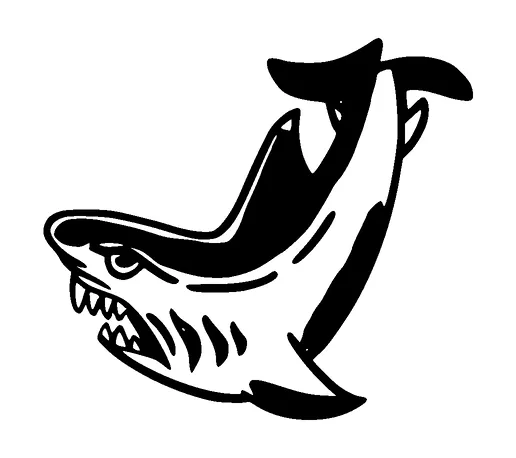 Angry Shark Small Tattoo Meaning, PNG and SVG