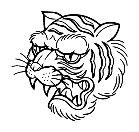 Angry Tiger Head Tattoo Meaning, PNG and SVG