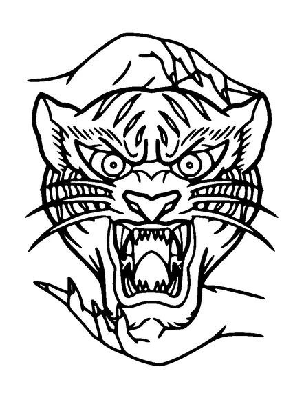 Angry Tigers Head And Hands Tattoo Meaning, PNG and SVG