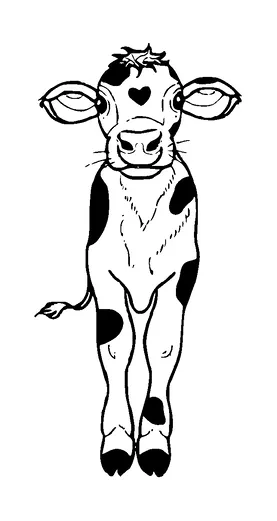 Baby Cow Front Tattoo Meaning, PNG and SVG