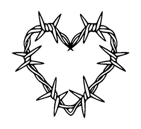 Barbed Wire Heart Tattoo Meaning, PNG and SVG