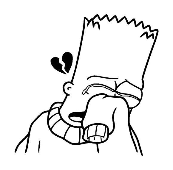 Bart Crying Simpsons Tattoo Meaning, PNG and SVG