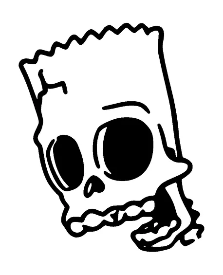 Bart Simpsons Skull Tattoo Meaning, PNG and SVG