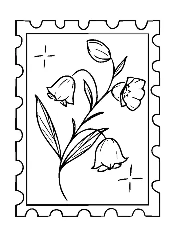 Bellflowers In Stamp Tattoo Meaning, PNG and SVG