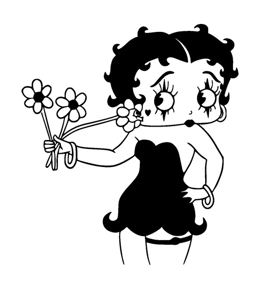 Betty Boop Flower Kissing It Tattoo Meaning, PNG and SVG