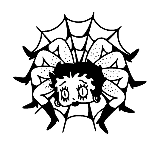 Betty Boop Spider On Web Tattoo Meaning, PNG and SVG