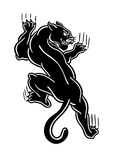 Black Cougar Crawling Tattoo Meaning, PNG and SVG