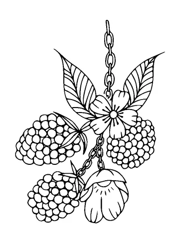 Blueberries On Chain Tattoo Meaning, PNG and SVG