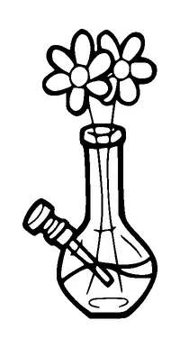 Bong Vase With Flowers Tattoo Meaning, PNG and SVG