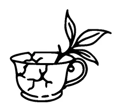 Broken Coffee Cup Tattoo Meaning, PNG and SVG