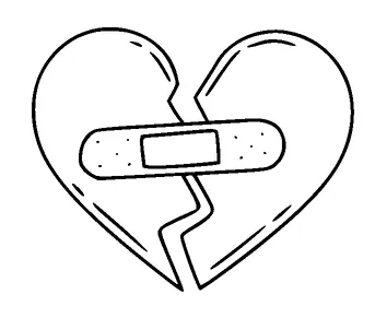 Broken Heart With Band Aid Tattoo Meaning, PNG and SVG