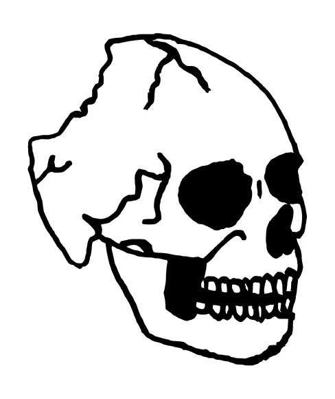 Broken Skull Tattoo Meaning, PNG and SVG