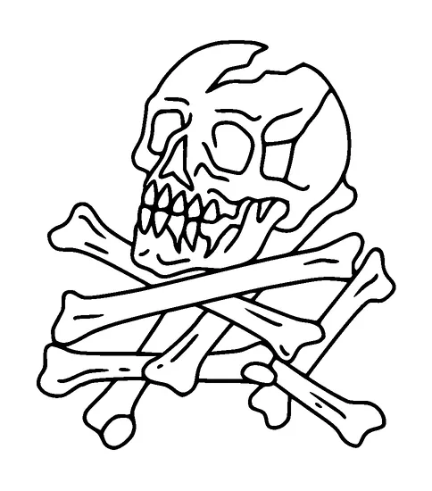 Broken Skull With Many Bones Tattoo Meaning, PNG and SVG