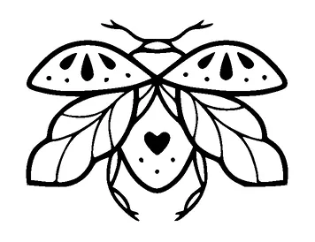 Bug With Heart On Back Tattoo Meaning, PNG and SVG