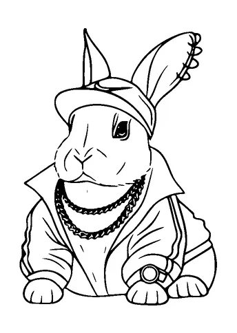 Bunny In Rapper Costume Tattoo Meaning, PNG and SVG