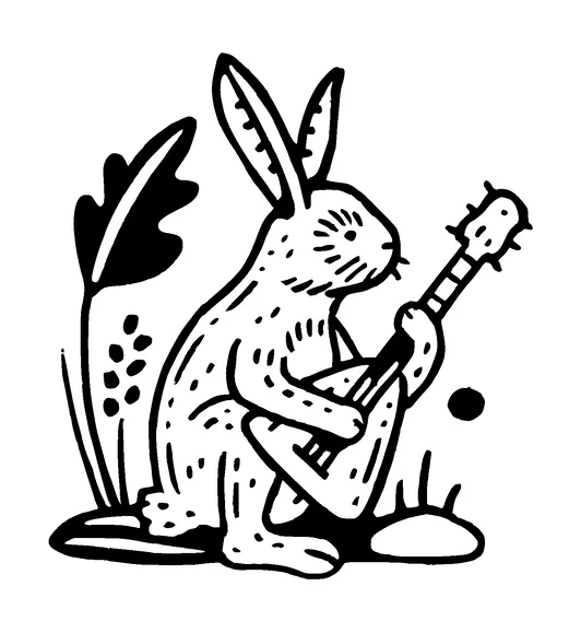 Bunny Playing Guitar Tattoo Meaning, PNG and SVG