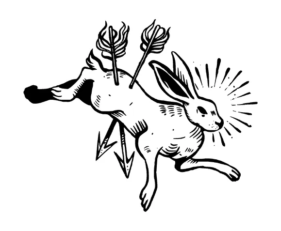 Bunny Shot With Two Arrows Tattoo Meaning, PNG and SVG