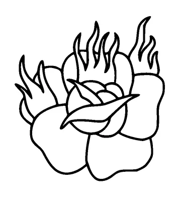 Burning Flower Tattoo Meaning, PNG and SVG