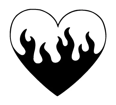 Burning Heart Tattoo Meaning, PNG and SVG