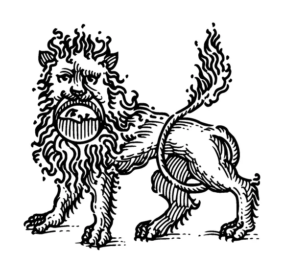 Burning Lion With Moon In Mouth Tattoo Meaning, PNG and SVG