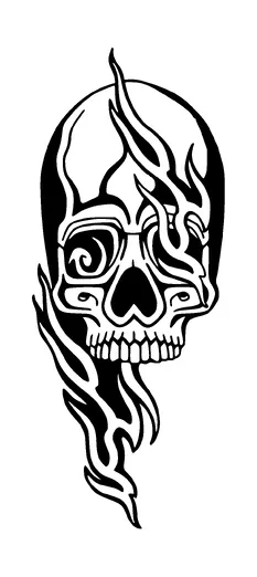 Burning Skull Tattoo Meaning, PNG and SVG