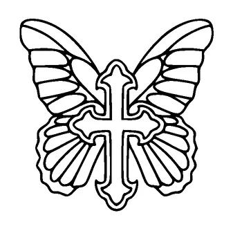 Butterfly Cross Tattoo Meaning, PNG and SVG