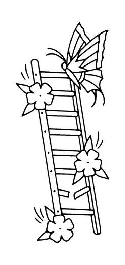 Butterfly On Ladder Tattoo Meaning, PNG and SVG