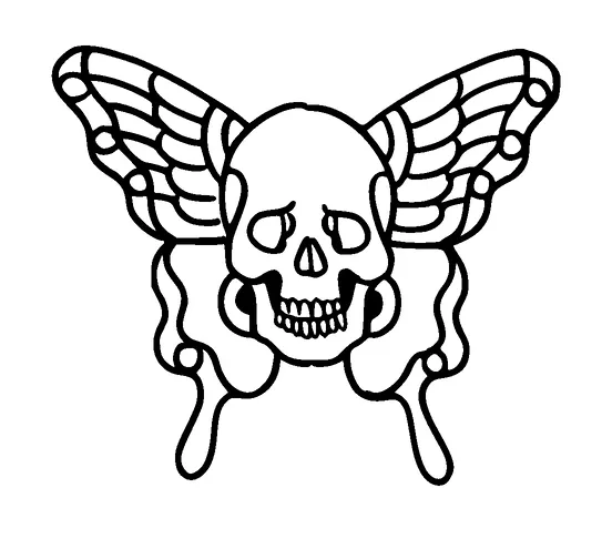 Butterfly Skull Tattoo Meaning, PNG and SVG