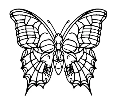 Butterfly Skull Wings Tattoo Meaning, PNG and SVG