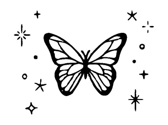 Butterfly Sparkle Tattoo Meaning, PNG and SVG