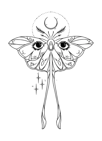 Butterfly With Eyes Tattoo Meaning, PNG and SVG