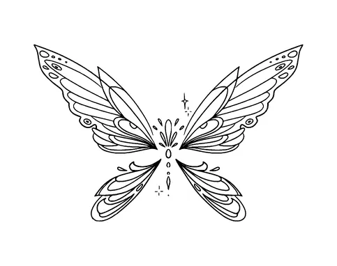 Butterfly With No Body Tattoo Meaning, PNG and SVG