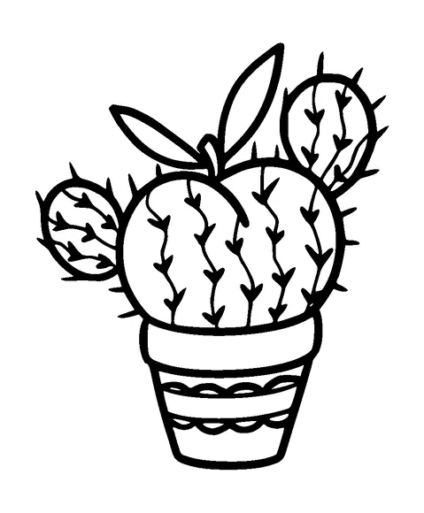 Cactus In Pot Tattoo Meaning, PNG and SVG