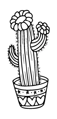 Cactus In Pot Tattoo Meaning, PNG and SVG