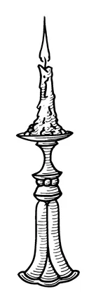 Candle On Holder Long Tattoo Meaning, PNG and SVG