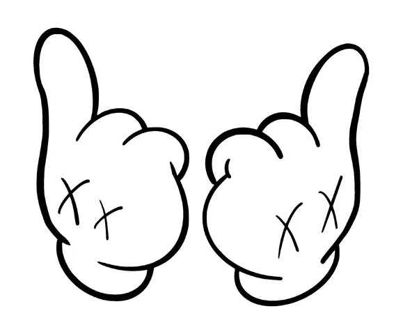 Cartoon Hands Pointing Up Tattoo Meaning, PNG and SVG