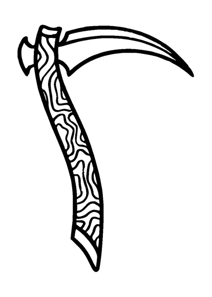 Cartoonish Scythe Tattoo Meaning, PNG and SVG