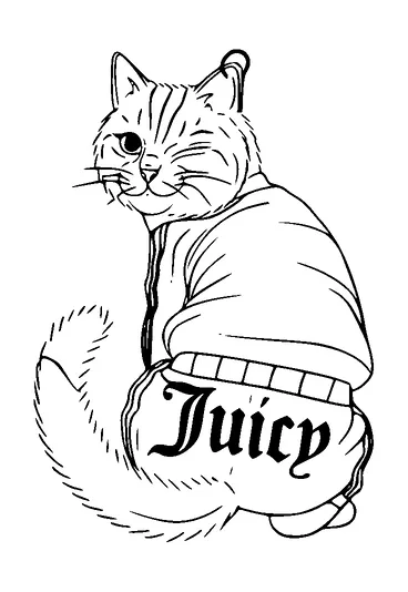 Cat From The Back Winking Tattoo Meaning, PNG and SVG